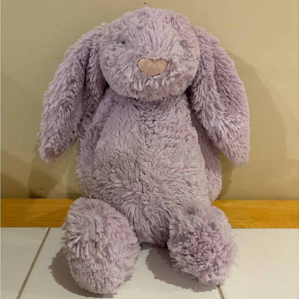 Jellycat Medium Bashful Bunny Purple Lilac Lavender Plush Stuffed Animal 12”